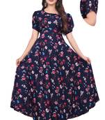 Black printed crepe silk-kurtis