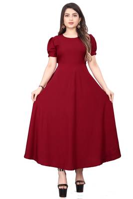 Maroon solid georgette silk-kurtis 2