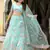 Delightful Sky Bue  Sequins and Thread Embroidered Soft Net Fabric Indian Wedding Designer Lehenga Dress
