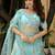 Delightful Sky Bue  Sequins and Thread Embroidered Soft Net Fabric Indian Wedding Designer Lehenga Dress