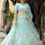 Delightful Sky Bue  Sequins and Thread Embroidered Soft Net Fabric Indian Wedding Designer Lehenga Dress