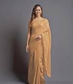 Chiku Designer Sequance Embroidery Work Georgette Traditional-Sarees With Benglori Silk Blouse