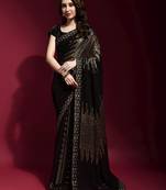 Golddesigner Sequance Embroidery Workgeorgettetraditional-Sareeswithsatin Banglori Silkblouse