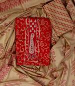 Red printed cotton salwar