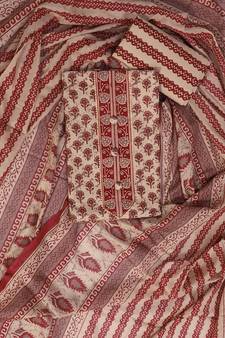 Red printed cotton salwar