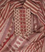 Red printed cotton salwar