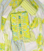 Yellow printed cotton salwar