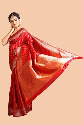 RED LICHI SILK SAREE  3
