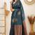 Teal Colour Beautiful Banarasi Silk with Copper Woven Design Saree with Blouse Piece for Women