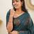 Teal Colour Beautiful Banarasi Silk with Copper Woven Design Saree with Blouse Piece for Women