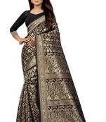 Black Woven Banarasi Saree With Blouse