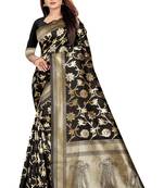 Black Woven Banarasi Saree With Blouse