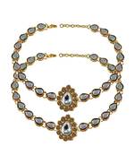 Brass Gold Platted  Golden Stone Studded  Anklet