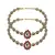 Brass Gold Platted  Pink Stone Studded  Anklet