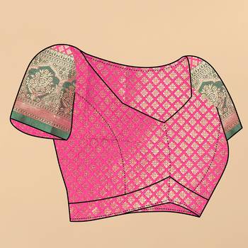 Pink Woven Katan Silk Blend Saree With Blouse 5