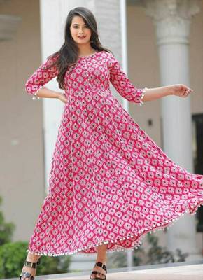 Pink printed rayon ethnic-kurtis 1