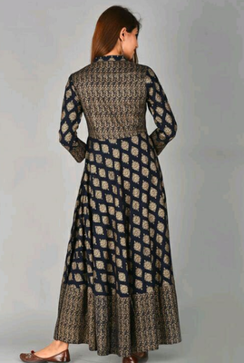 Blue printed rayon ethnic-kurtis 2