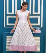 Pink printed rayon ethnic-kurtis