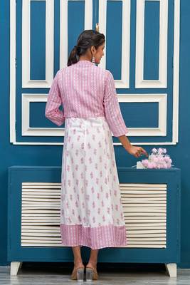 Pink printed rayon ethnic-kurtis 3