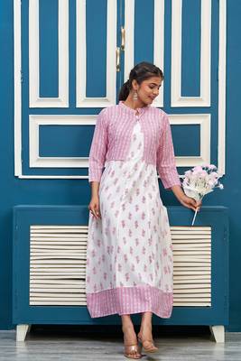Pink printed rayon ethnic-kurtis 4