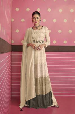 Chiku embroidered faux georgette salwar 1