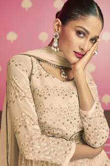 Chiku embroidered faux georgette salwar