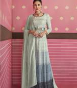 Light-grey embroidered faux georgette salwar