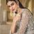 DESIGNER GREY WEDDING PARTY WEAR ANARKALI SALWAR SUIT IN NET FABRIC WITH SATIN INNER EMBROIDERY STONEWORK SEMI STITCHED