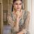 DESIGNER GREY WEDDING PARTY WEAR ANARKALI SALWAR SUIT IN NET FABRIC WITH SATIN INNER EMBROIDERY STONEWORK SEMI STITCHED