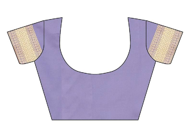 Lavender Woven Banarasi Saree With Blouse