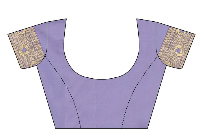 Lavender Woven Banarasi Saree With Blouse