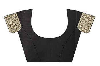Black Woven Banarasi Saree With Blouse 4
