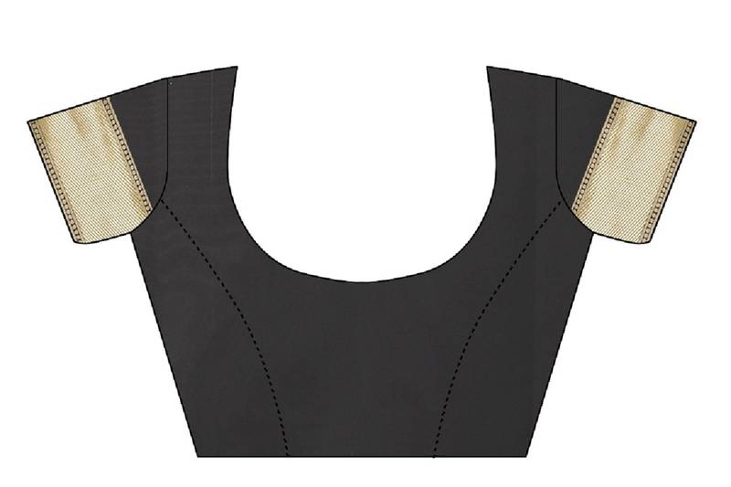 Black Woven Banarasi Saree With Blouse