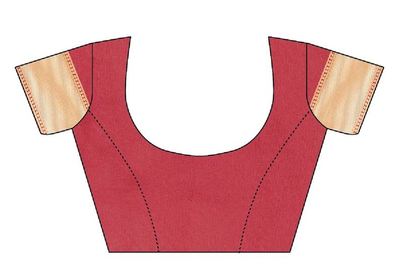 Red Woven Banarasi Saree With Blouse