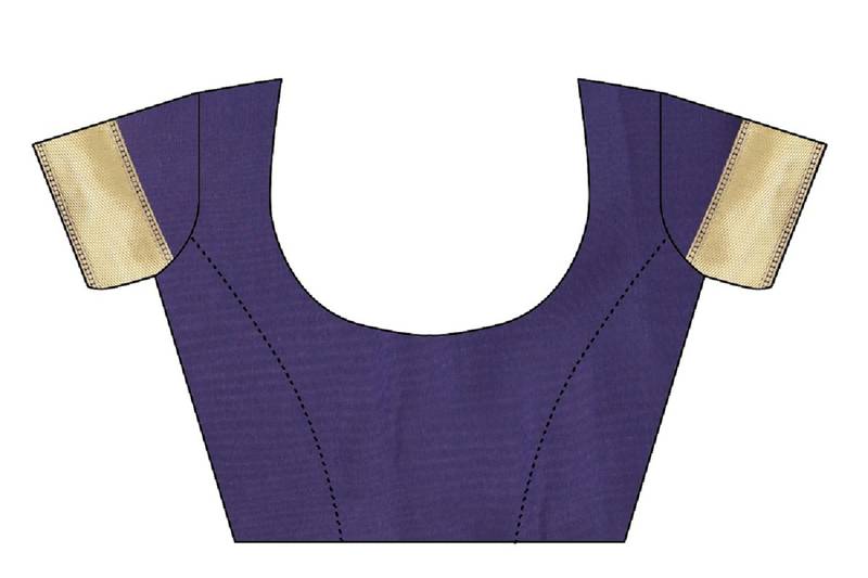 Blue Woven Banarasi Saree With Blouse