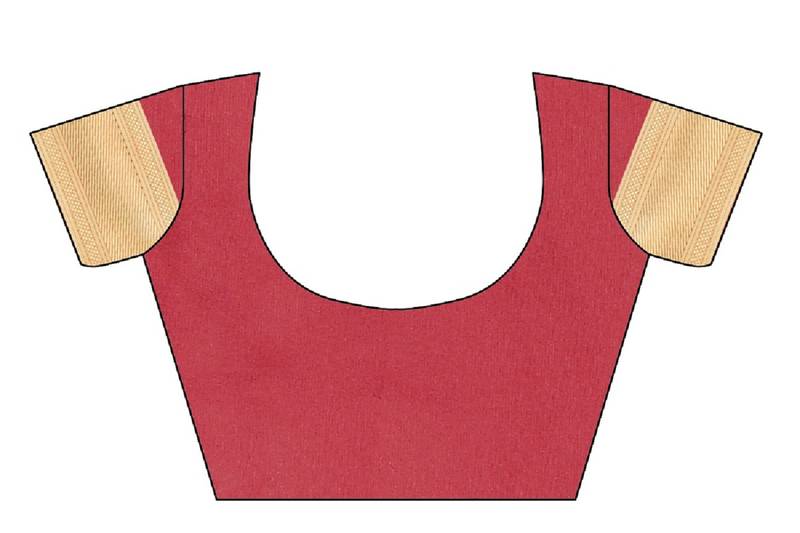 Red Woven Banarasi Saree With Blouse