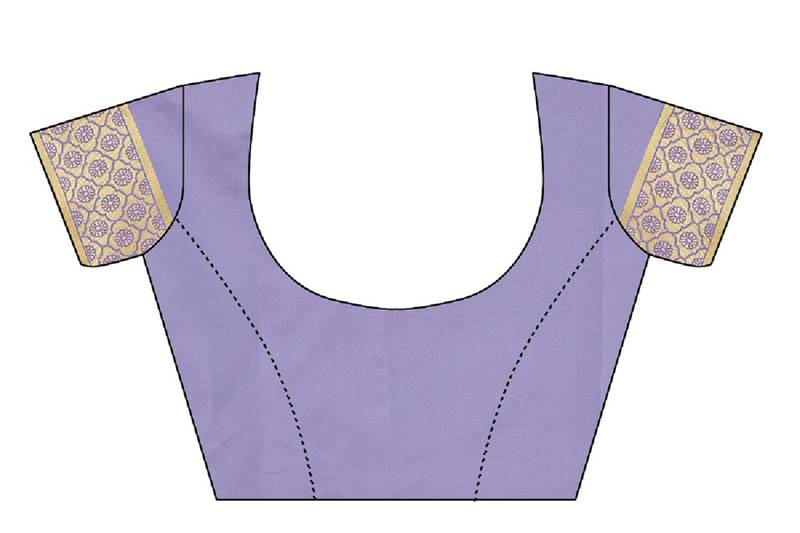 Lavender Woven Banarasi Saree With Blouse