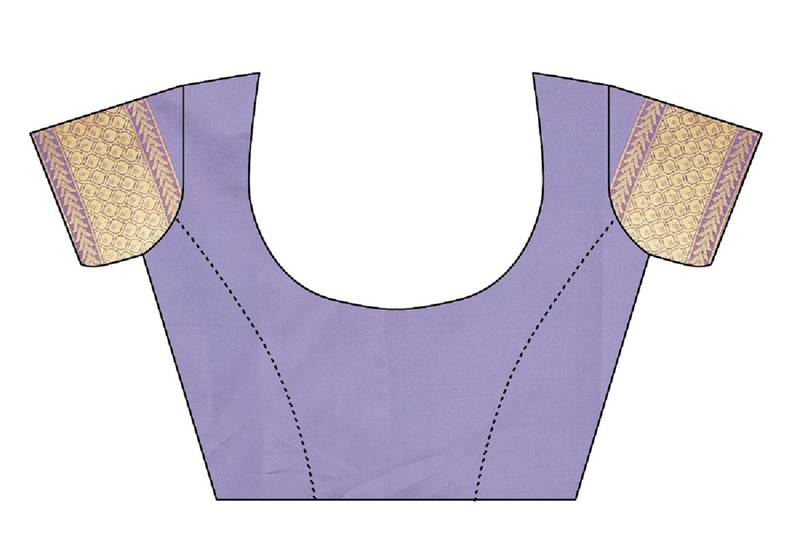 Lavender Woven Banarasi Saree With Blouse