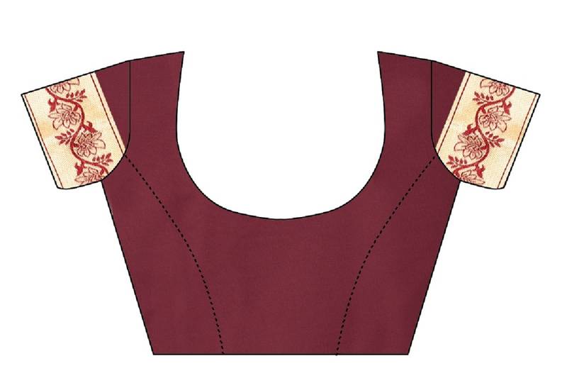 Maroon Woven Banarasi Saree With Blouse