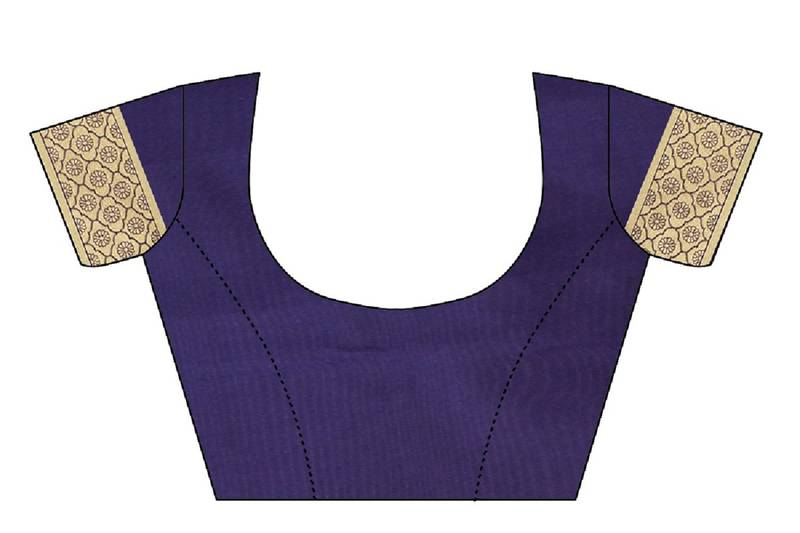 Blue Woven Banarasi Saree With Blouse