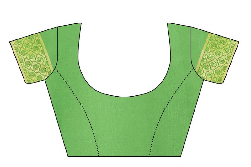 Green Woven Banarasi Saree With Blouse