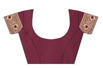 Maroon Woven Banarasi Saree With Blouse 4