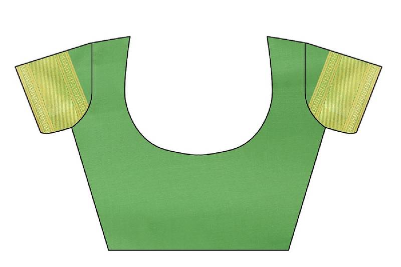 Green Woven Banarasi Saree With Blouse