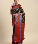 Black Woven Banarasi Saree With Blouse