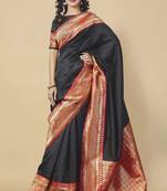 Black Kanjivaram Silk Saree With Blouse