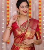 Maroon Kanjivaram Silk Saree With Blouse