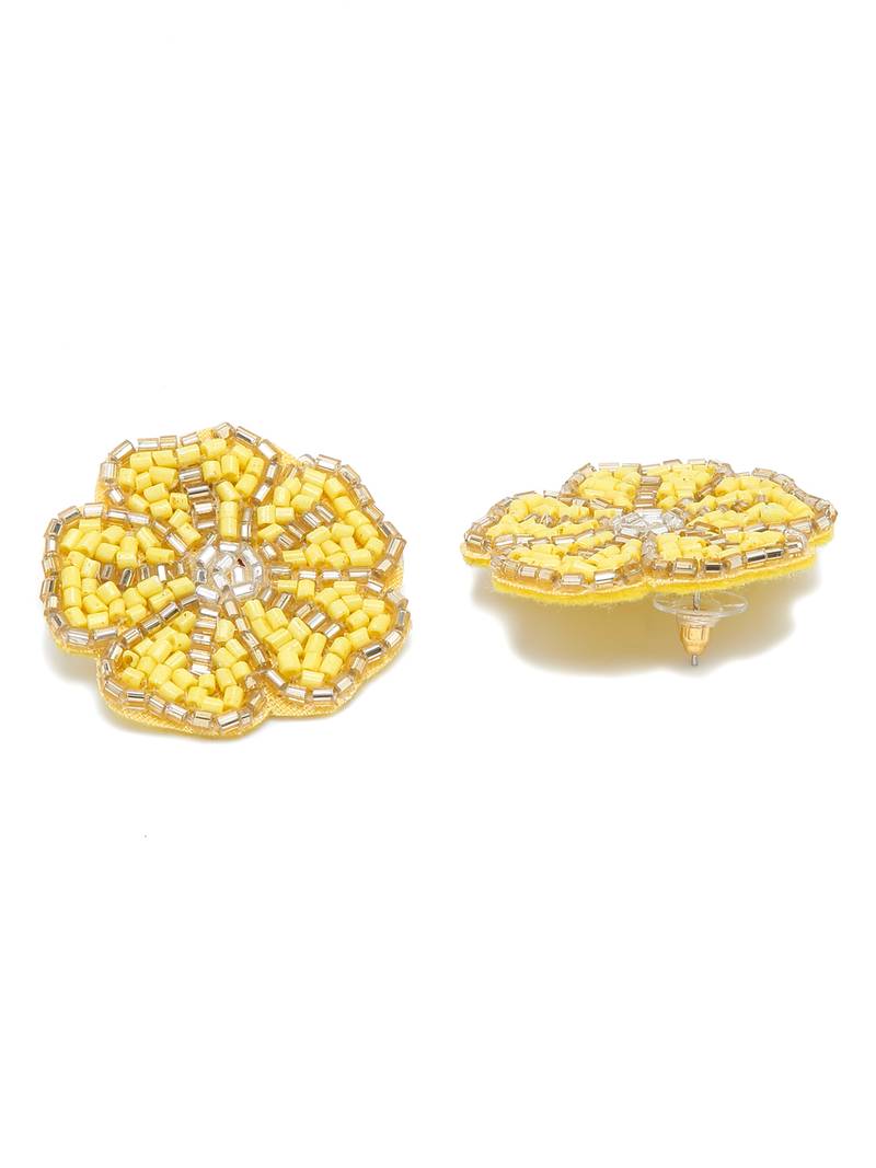 SMER Yellow  Contemporary Stud Earrings