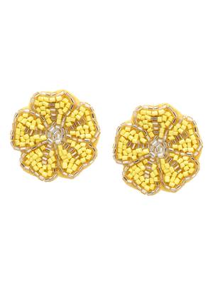SMER Yellow  Contemporary Stud Earrings 3