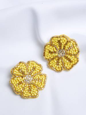 SMER Yellow  Contemporary Stud Earrings 4