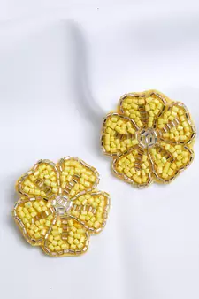 SMER Yellow  Contemporary Stud Earrings